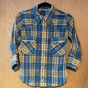 Vintage Western Wear Taxi CDC Plaid Snap Up Shirt